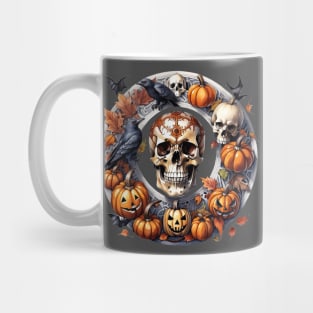 Pagan halloween skull circle Mug